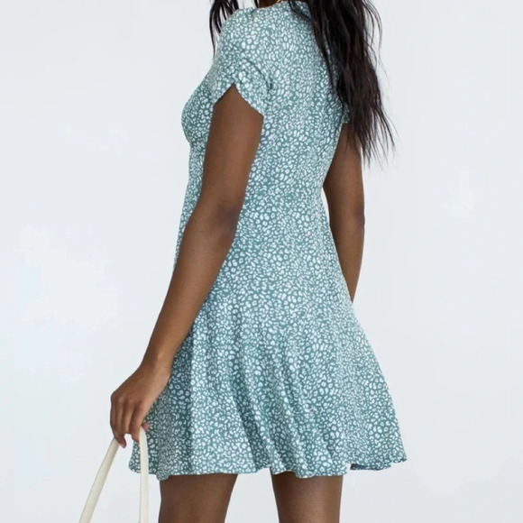 Princess Polly Sage Green Leopard Mini party Dress coquette girl girlhoodcore - Picture 3 of 15